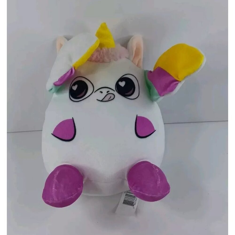 Flipeez Unicorn Plush Toy Interactive Stuffed Animal Floppy Ears 9”